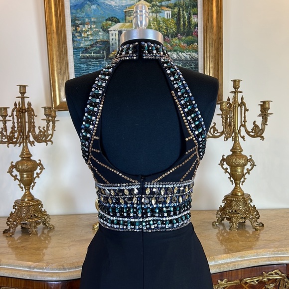 Meier Collection formal stretchy rhinestone evening prom dress - Picture 5 of 6